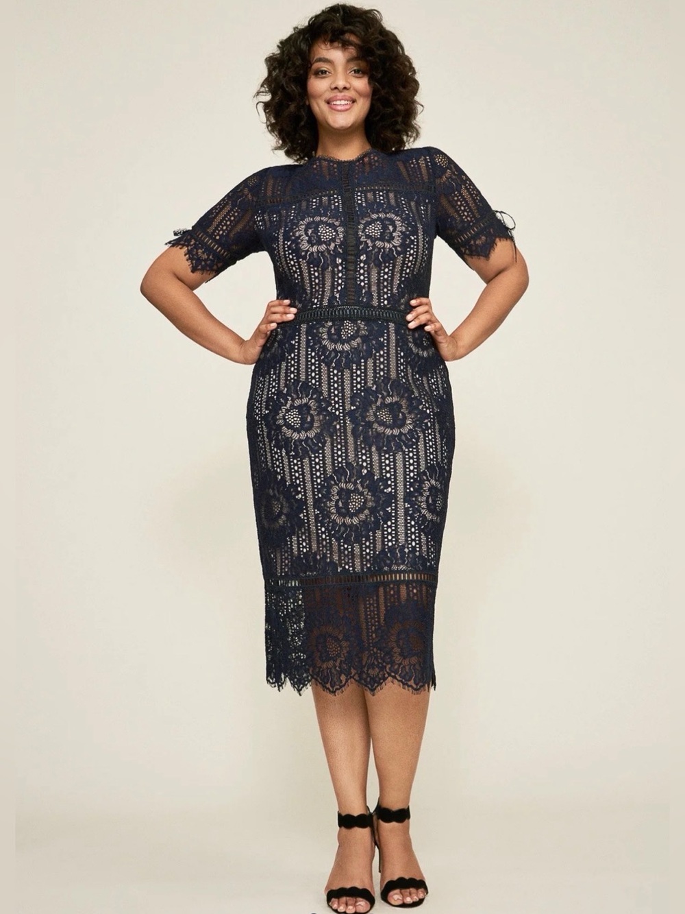 TADASHI SHOJI NWT Suma Lace Dress Navy size 16